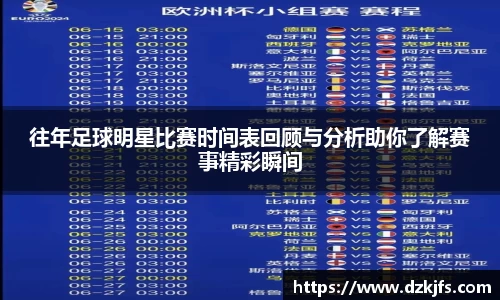 往年足球明星比赛时间表回顾与分析助你了解赛事精彩瞬间
